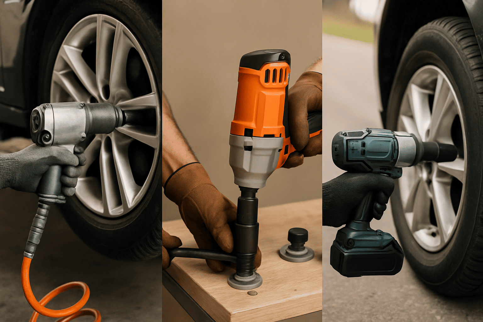 Pneumatic, corded, and cordless impact wrenches in real-world use scenarios